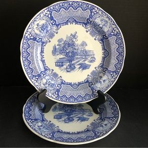 NEW Two Spode Blue Room Collection “Seasons" Plates 10.5”.  NWT
